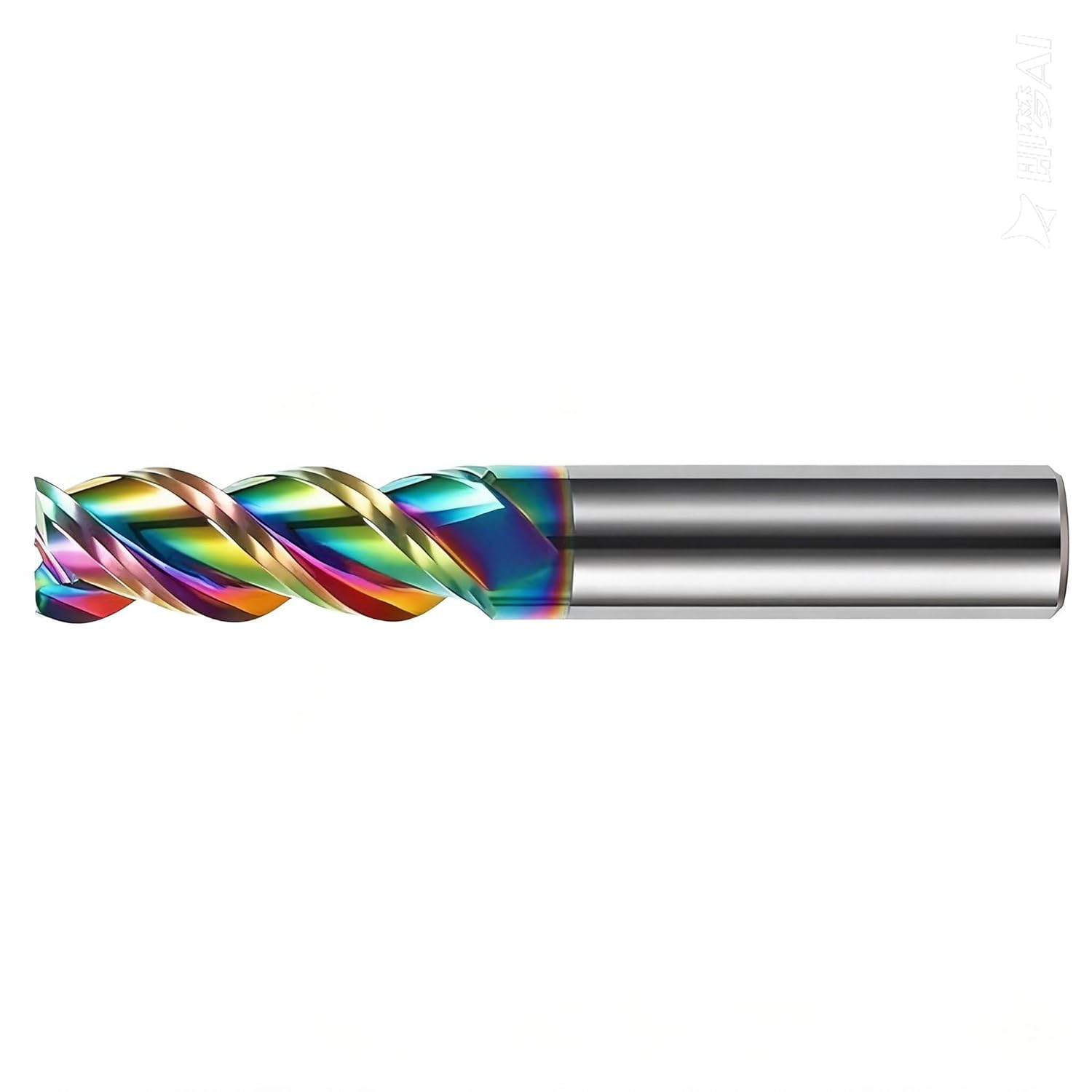 1/4" Carbide Square End Mill Bits for Aluminum - 1/4" Shank Dia,2'' Oal - 3 Flutes DLC Rainbow Coating - Durable