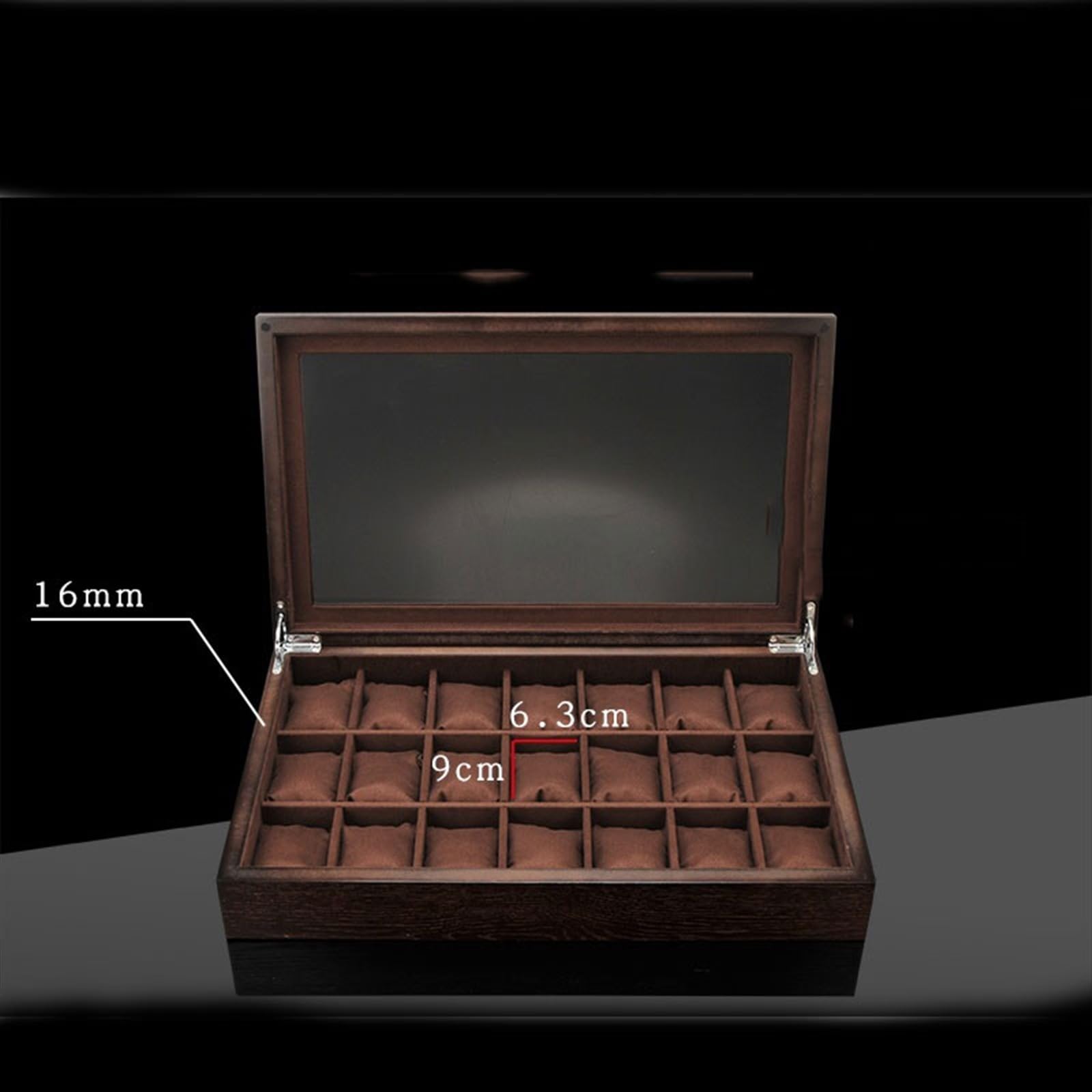 Boîte de rangement pour montres Organisateur de montre grande capacité à 21 cellules, support luxe léger, boîte rangement multifonctionnelle for bijoux (à l'exclusion des montres)