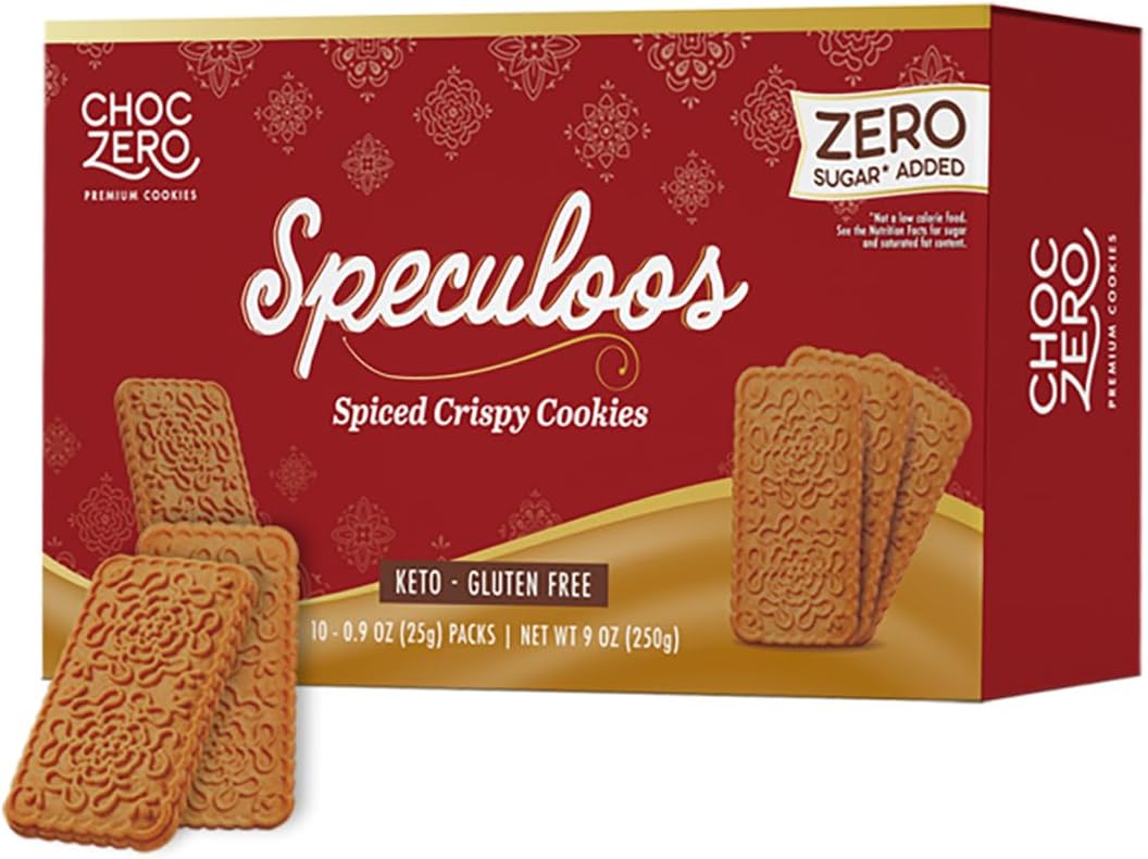 ChocZero Speculoos Cookies, Gluten Free, No Added Sugar, Spiced Windmill Keto Cookie, 30 Cookies Per Box, 9 Ounce (Pack of 1)