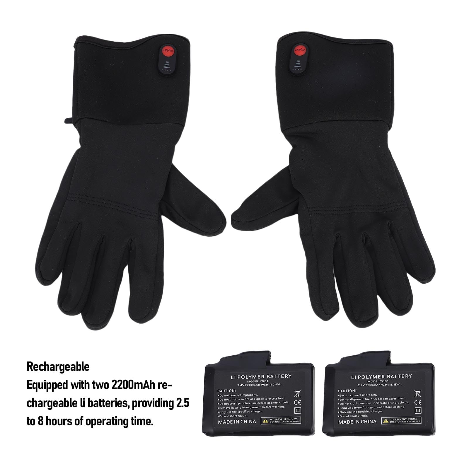 Tbest Calentados Eléctricos Calentados Recargables de Calentamiento de Invierno de Pantalla Táctil Recargable para Hombres para Hombres Esquiando con 2