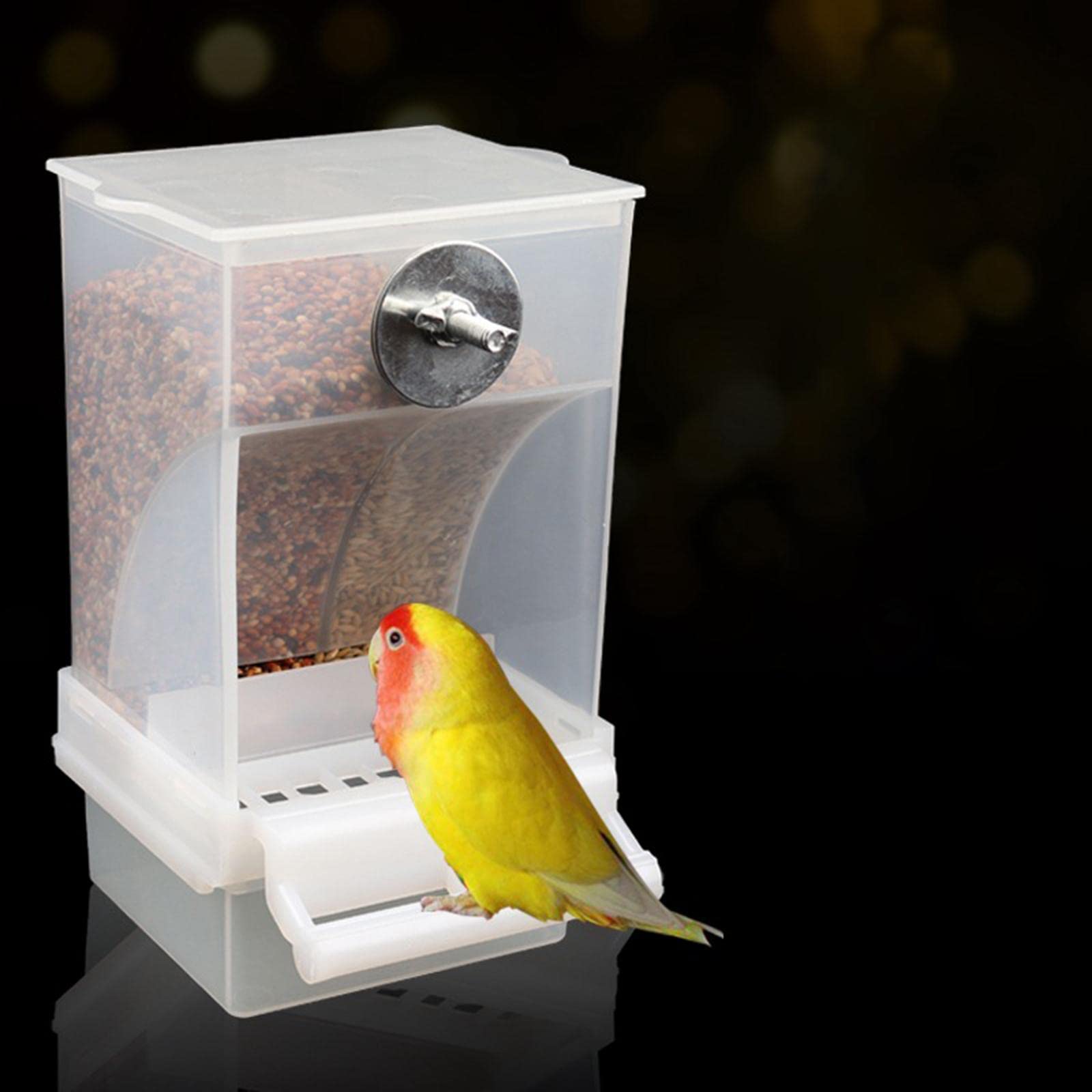 Automatischer Vogelfutterspender für Papageien, zum Aufhängen, für kleine bis mittelgroße Vögel, Kanarienvögel, Wellensittich, 5 Stück