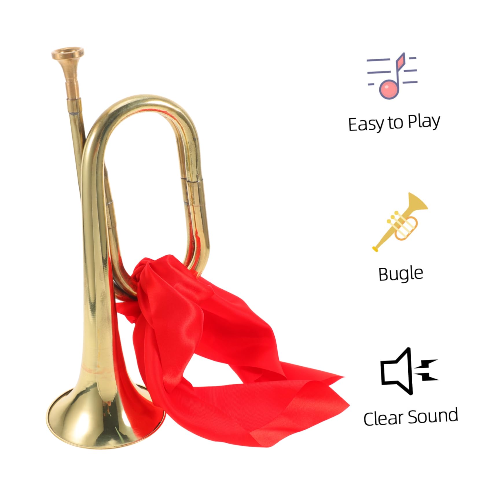 TOYANDONA Tromba Bugle per Principianti in Lega di Rame, Strumento Musicale Leggero e Facile da Suonare, per Orchestra Scolastica e Giovani Musicisti