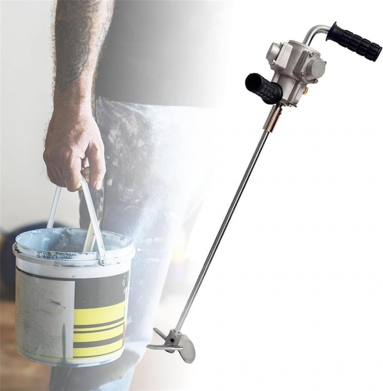 Mezclador de Paleta portátil de Mano, máquina mezcladora de Pintura de Velocidad Ajustable, Herramienta de agitación de Mezcla para Mezclar Yeso/Pintura/mortero/Pegamento