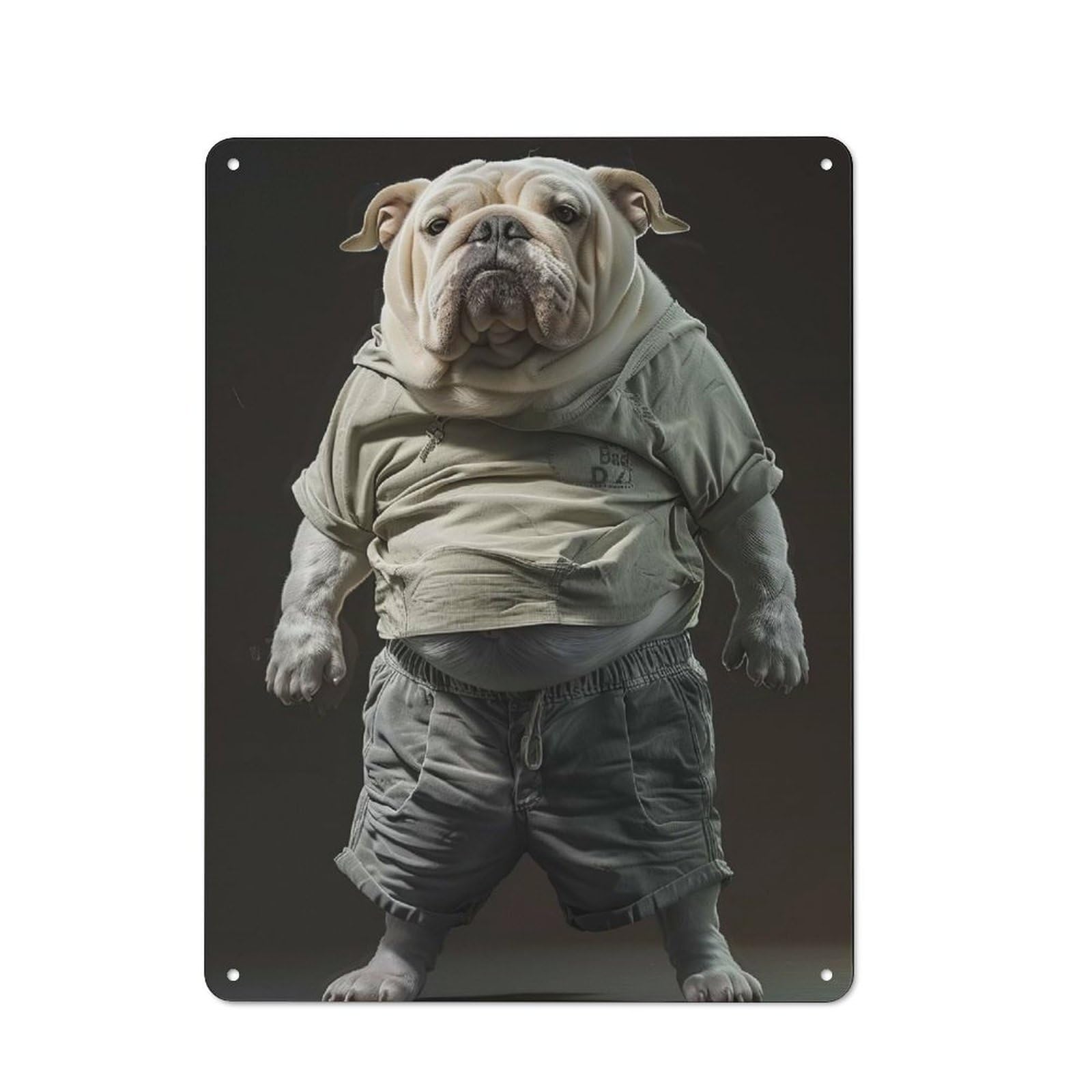 Junmoney Dog Fat Metal Sign 40X30cm With For Home Bar Wall, Vintage Decor, Wall Decoration For Home Bars And Entertaining Spaces