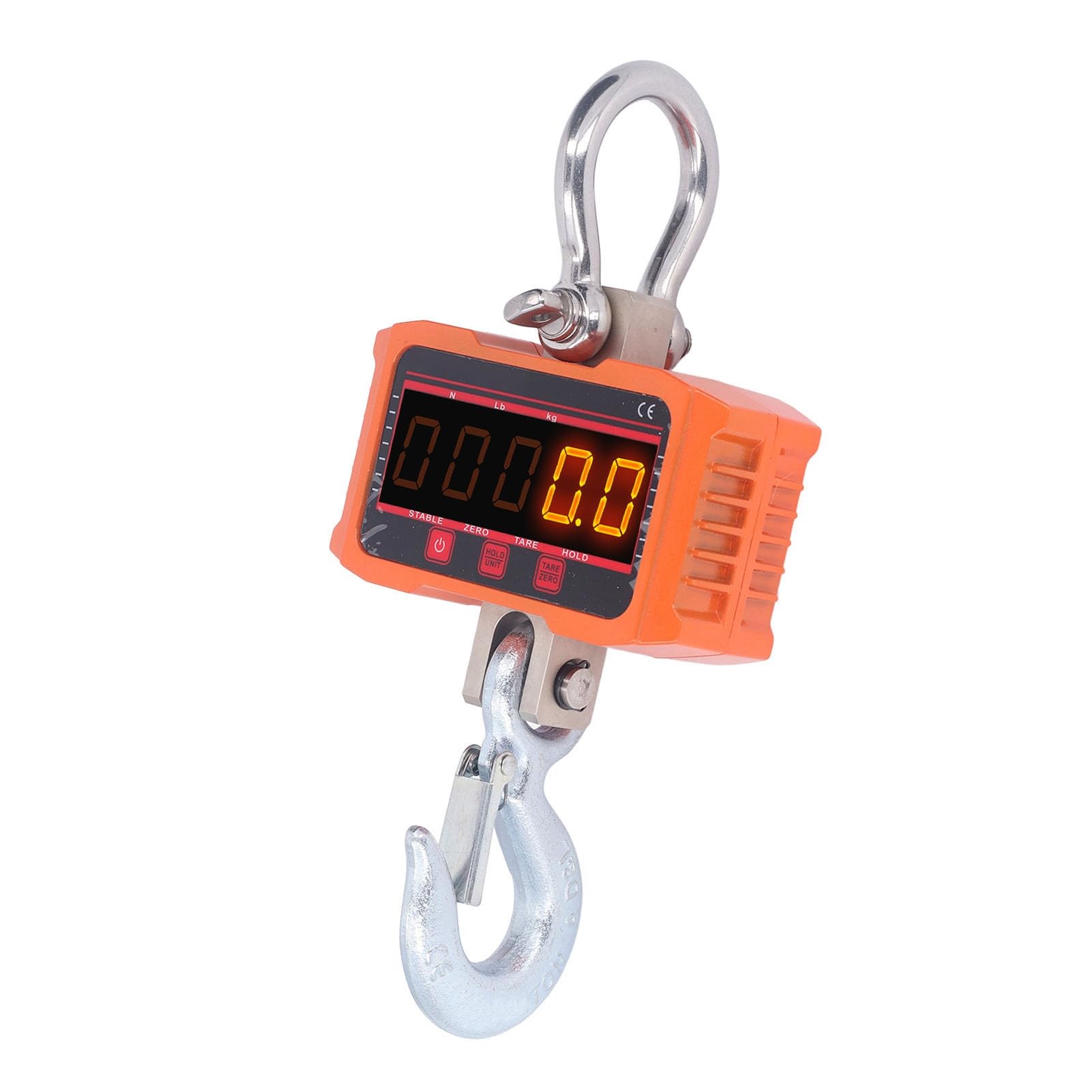 TOPINCN Digitale Hängewaage mit Hochpräzisem Sensor und LED-Display für Fischerei und Industrie, Ferngesteuertes 0,8-Zoll-Display, Langlebiger Legierter Stahl (1500 kg)