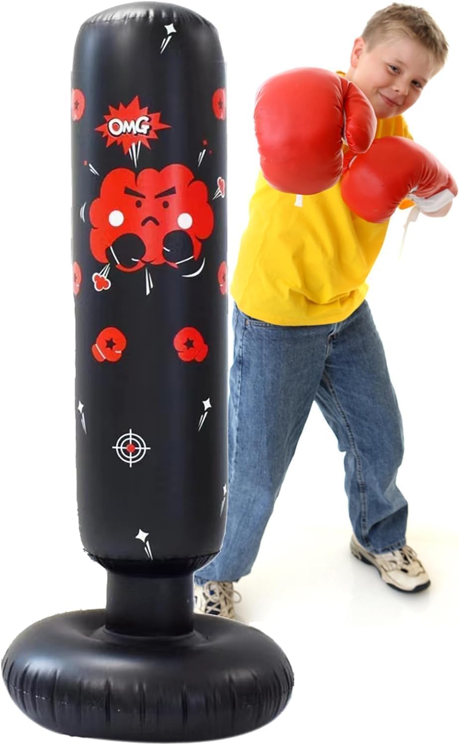 Inflatable Boxing Post, Multicolor Training Punching Bag for Children, Ideal Boxing Equipment for Karate Taekwondo MMA Practice and Physical Exercise