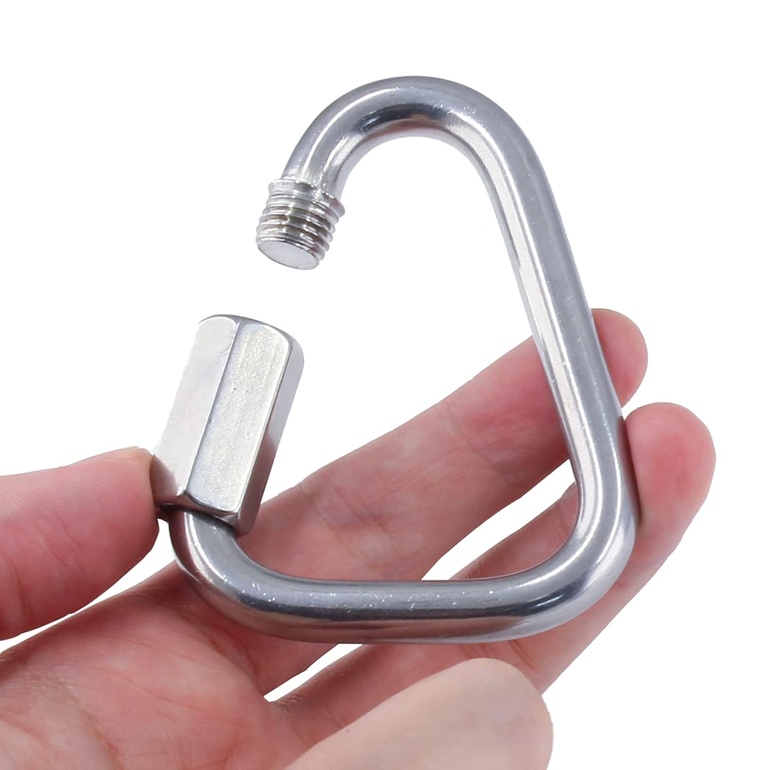 4 Pack M8 Quick Link Triangle, 2.9 Inch Stainless Steel Quick Links Carabiner Heavy Duty for Outdoor Hiking Traveling - Image 4