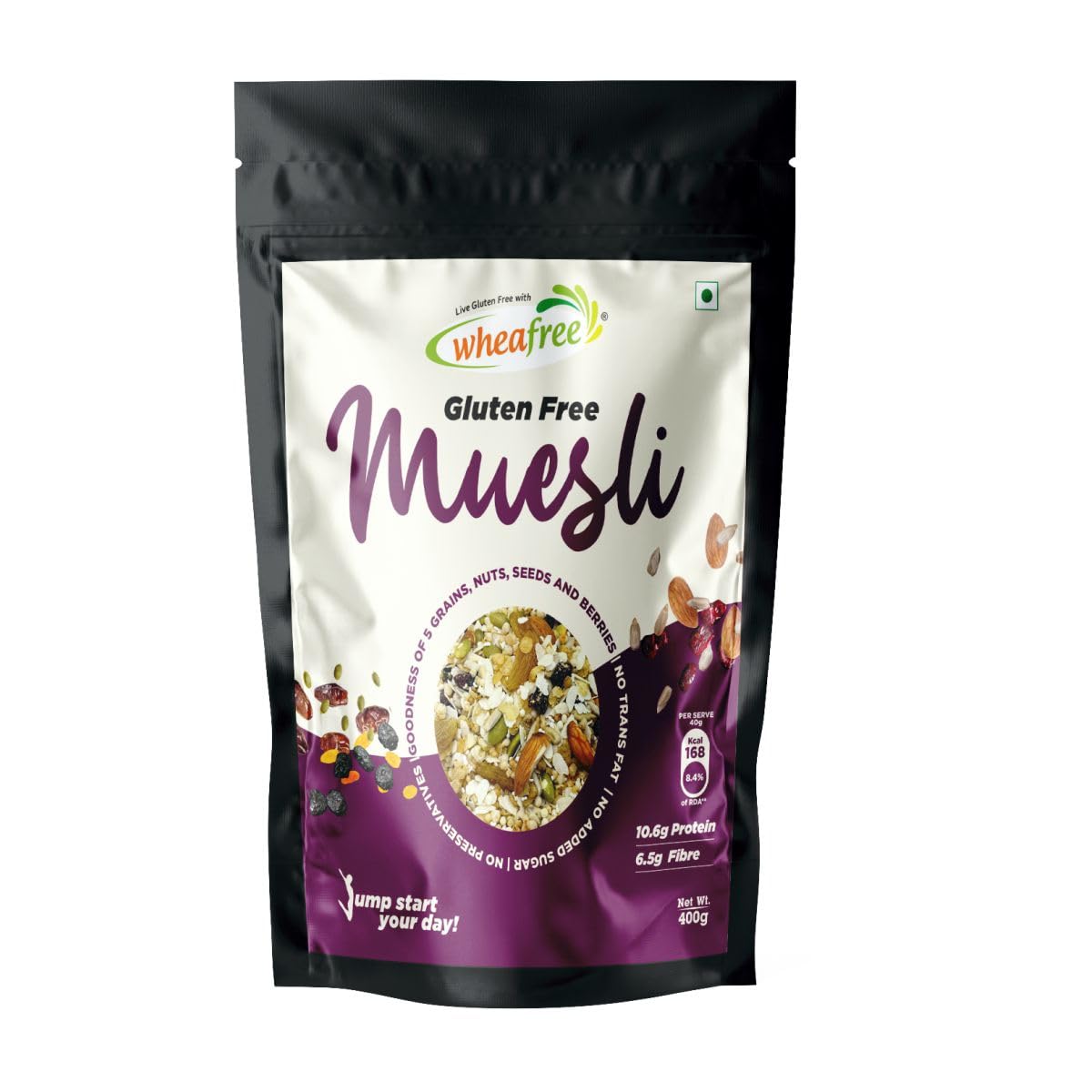 Wheafree Gluten Free Muesli (400g) | Goodness of 5 Grains, Seeds, Nuts and Berries | No Trans Fat | No Added Sugar | No Preservatives (B0BCGKHKPW) Amazon Price History, Amazon Price Tracker