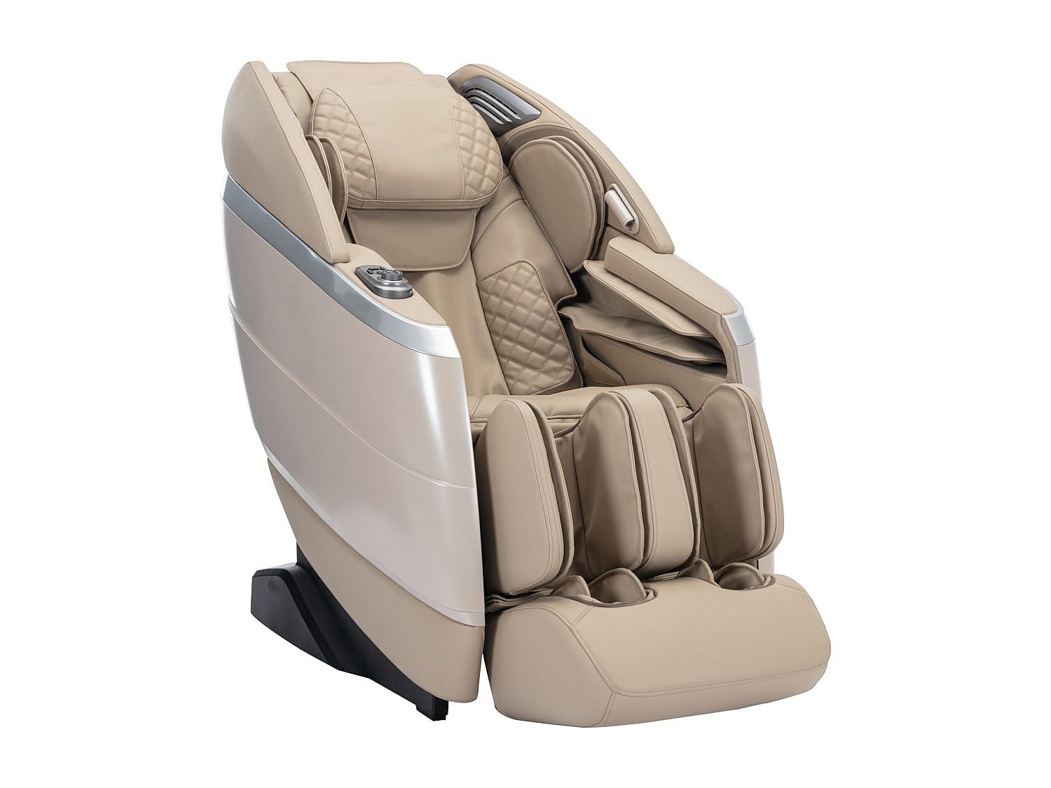 Vente-unique - Sillón de Masaje de imitaciÛn Cuero - Control por Voz - Sistema de Gravedad Cero - Beige - ULAP