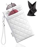 Double Eyeglass Case Glasses Case Soft with Carrying Strap Leather Eyeglasses Pouch Sunglasses Case For Women Men