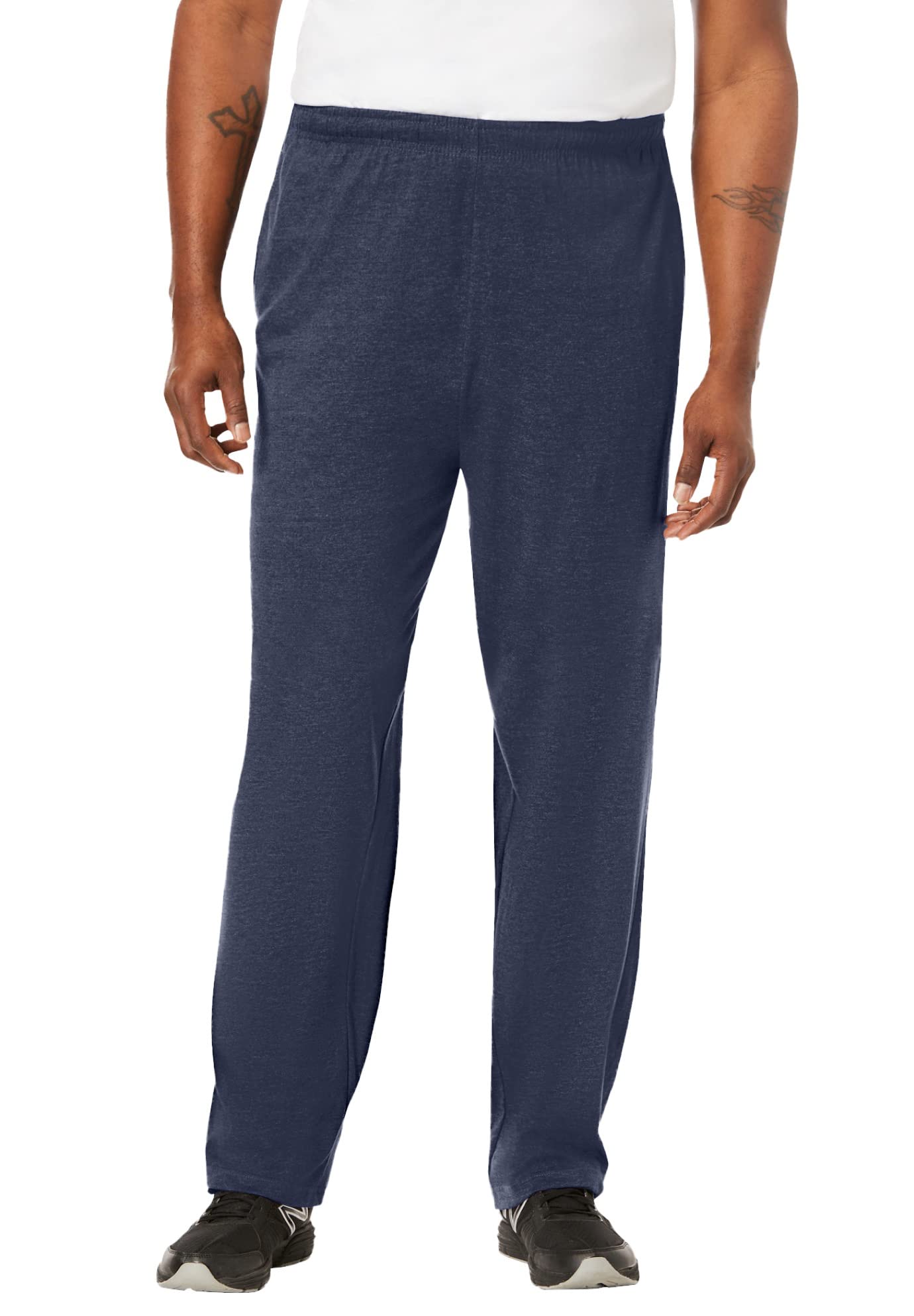KingSize Men's Big & Tall Lightweight Jersey Open-Bottom Sweatpants