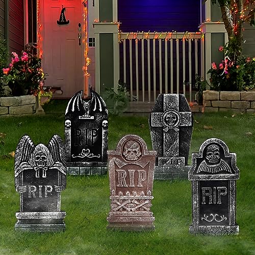 Halloween Foam Graveyard Tombstones, Halloween Headstones Decoration, 5pcs - image 5