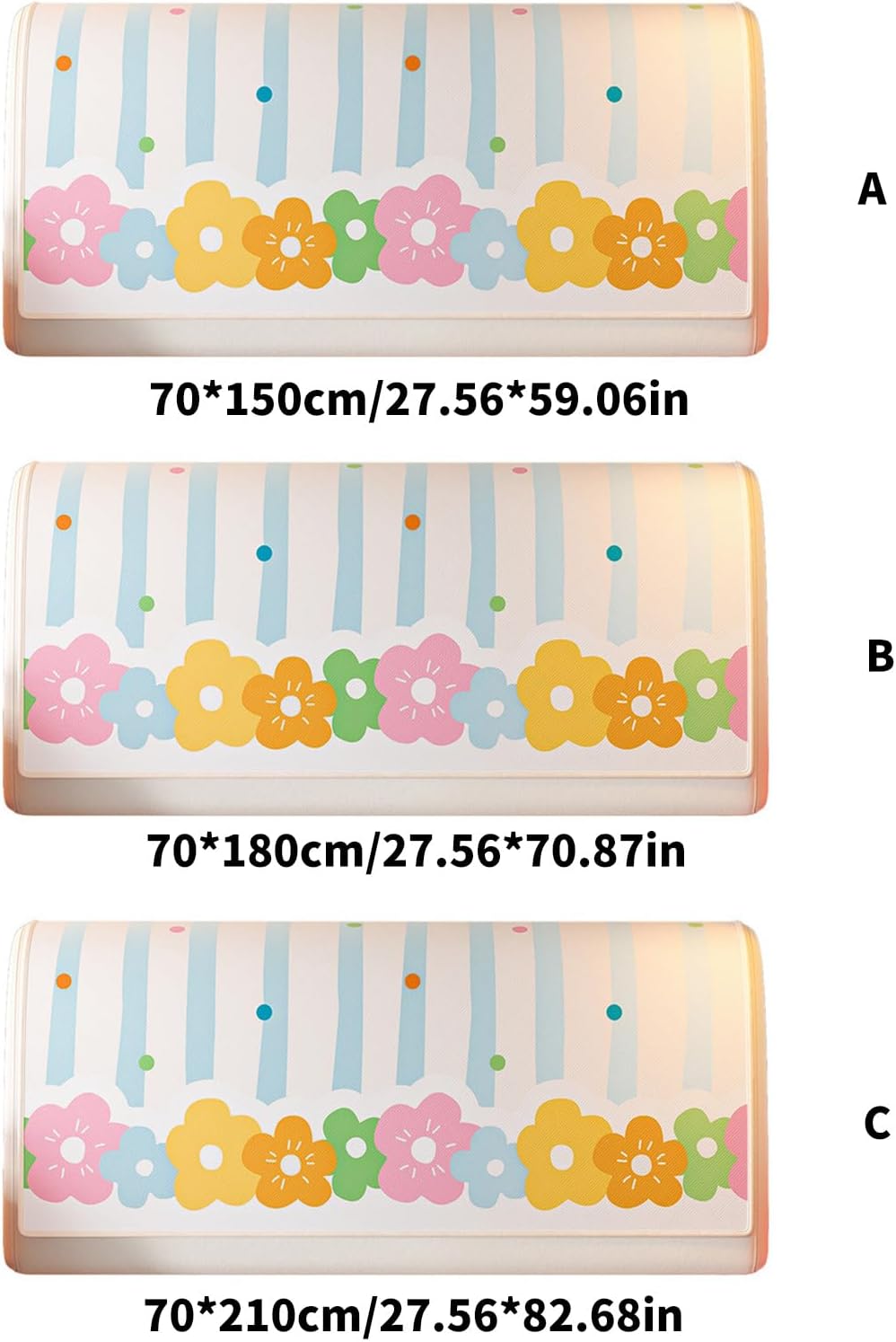 Pet Friendly Bed Headboard Cover Washable Ice Silk Fabric with Cartoon Pattern 3 Size Rental Home Decoration Improve