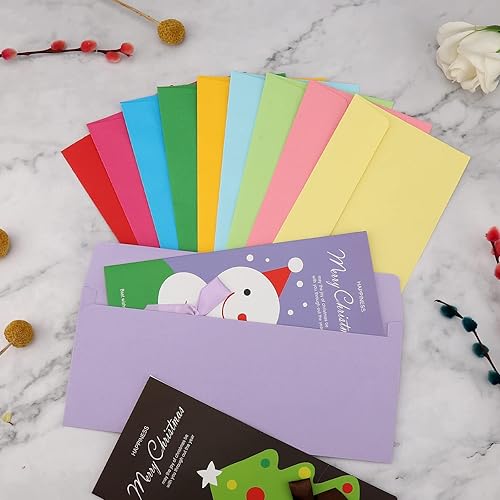 Miniatura 2 de Paquete de 100 sobres coloridos #10 de negocios de 4-18 x 9-12 pulgadas para oficina, membrete de negocios, facturas, cartas personales,