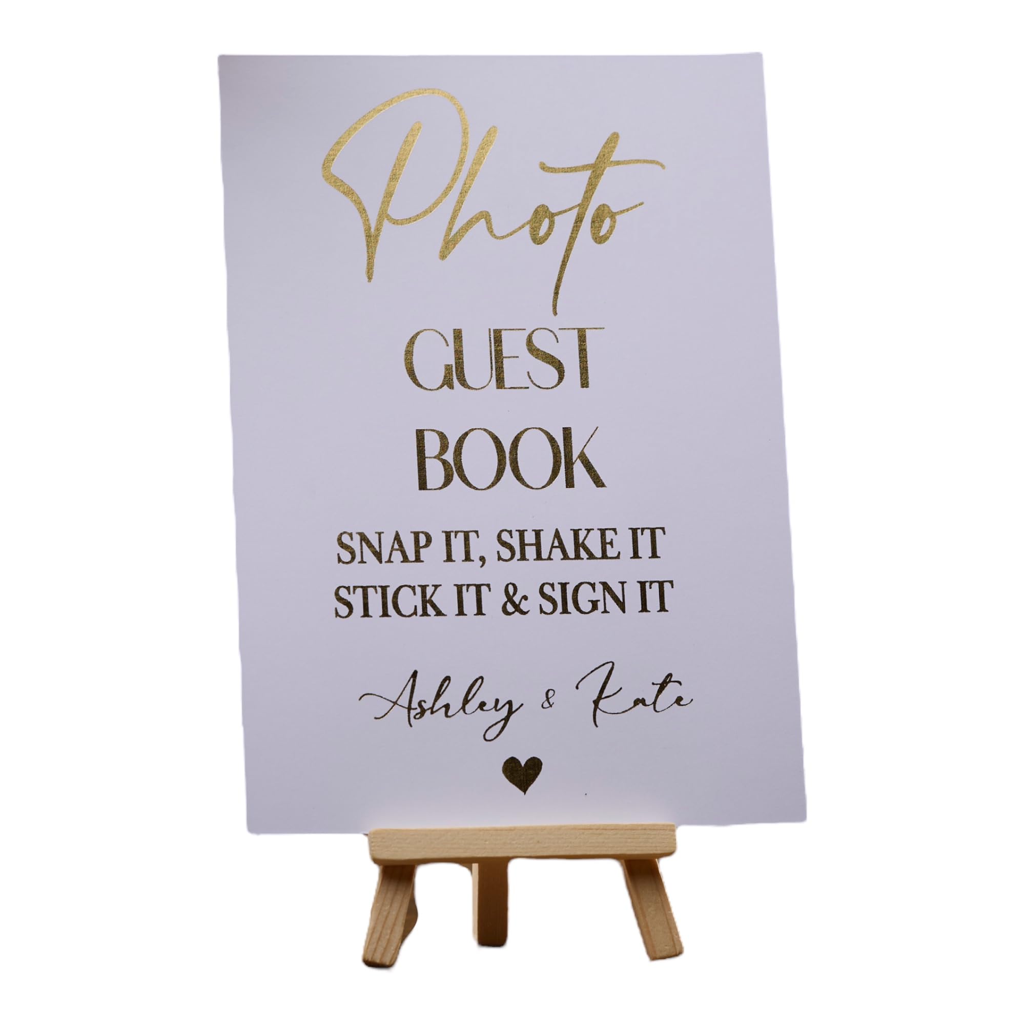 Personalised Table Décor Gold Photo Guest Book Wedding Print Sign