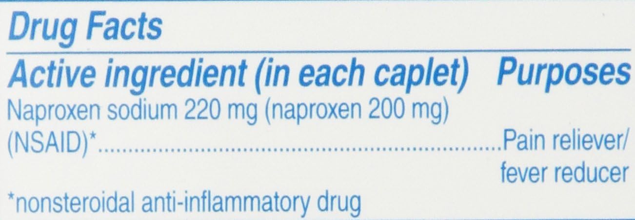 Aleve Caplets with Naproxen Sodium, 220mg (NSAID) Pain Reliever/Fever Reducer, 6 Count (Pack of 6) : Health & Household
