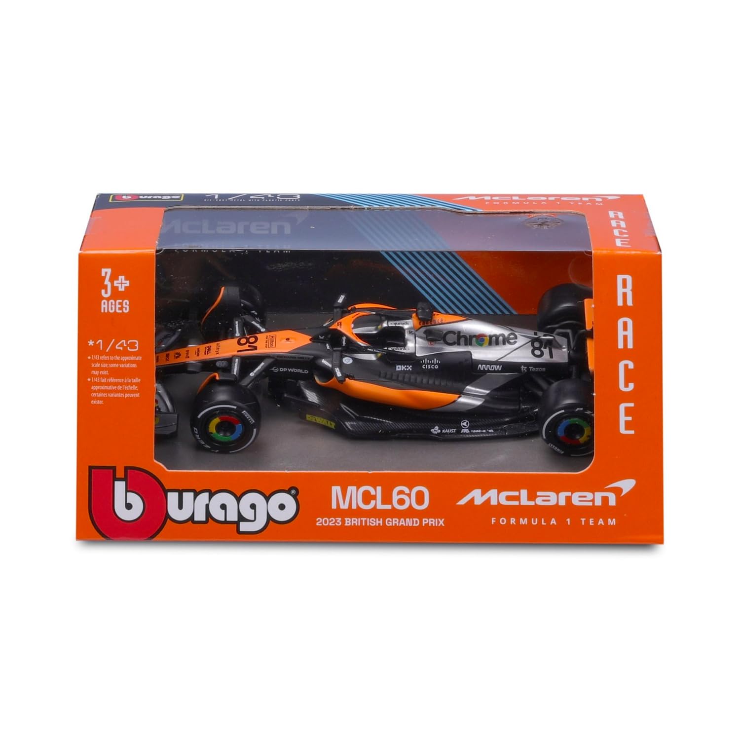 Amazon.com: Bburago 1/43 - McLaren MCL60 F1 British Grand Prix