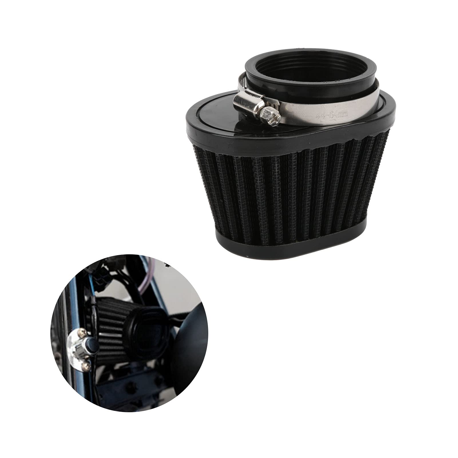 Filtro Aria Moto Sostituzione Universale per ABS Non Tessuto Testa a Fungo Migliora L'efficienza Dell'aspirazione Dell'aria del Motore Lunga Durata (60MM)