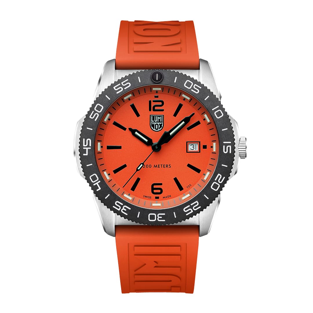 Luminox Rubber Pacific Diver Date Analog Dial Color Orange Men Watch - Xs.3129, Orange Band (B0C7GLZ3JM) Amazon Price History, Amazon Price Tracker