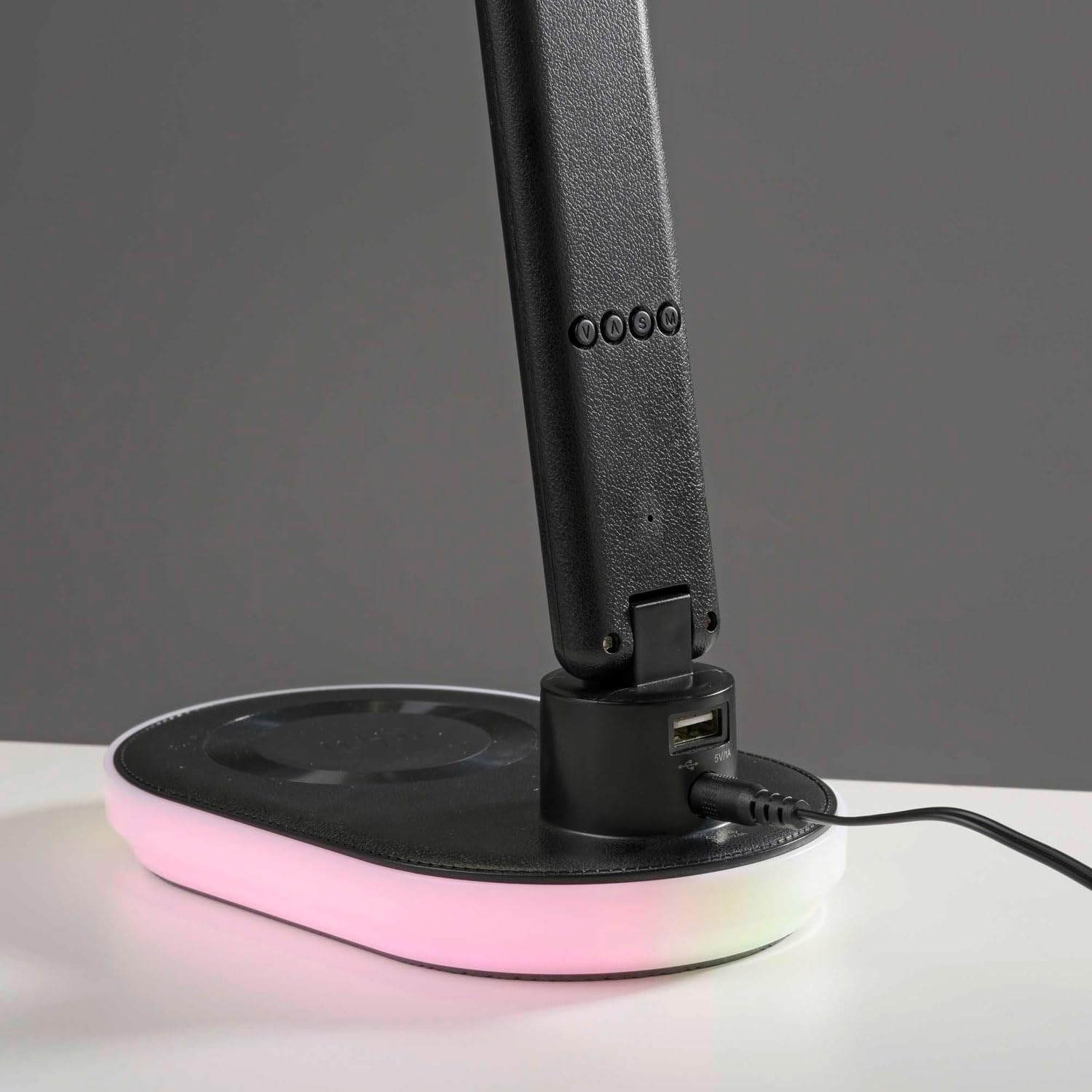 Just Light. LED-Schreibtischlampe - H 54 cm - Schwarz - Kunststoff - dimmbar - mit RGB-Farbwechsel