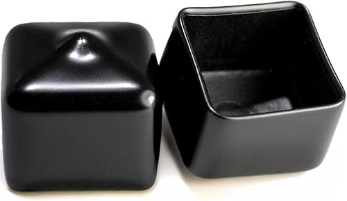 Miniatura 8 de Prescott Plastics Inserto de enchufe de hierro en ángulo de 1.25 pulgadas (paquete de 4), tapa de extremo negra en forma de L para tubos de metal,