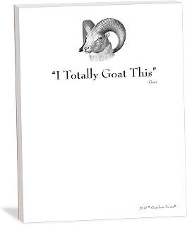Funny Notepad - Pun Memo Pad - Novelty Gag Gift for Work Office, Friends and Coworkers - 4 x 5.25 inch, 50 Sheets (Goat)