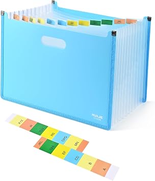 Accordion File Organizer, 13 Pockets Expanding File Folder Blue