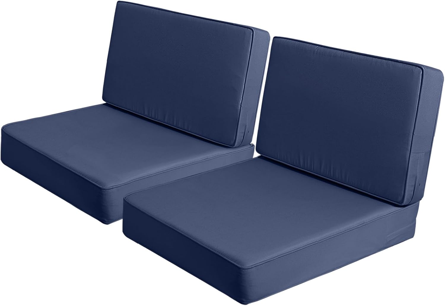 AAAAAcessories Outdoor Deep Seat Cushions, Foam Pillow, Waterproof, Fade-Resistant Patio Furniture Replacement Cushions, 24" x 24" x 5", Set of 2, Navy Blue