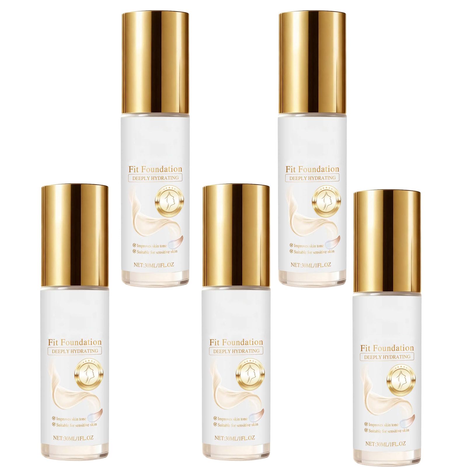 2 in 1, fondotinta a copertura completa, trucco leggero resistente e impermeabile, resistente al sudore, con acido ialuronico, estratto di aloe (5)