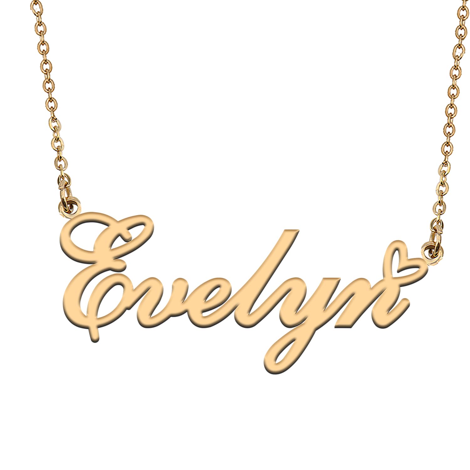 HUAN XUN Custom Personalized Name Necklace for Women Stainless Steel Love Heart Initial Pendant Jewelry Gift for Mother Day Birthday Christmas