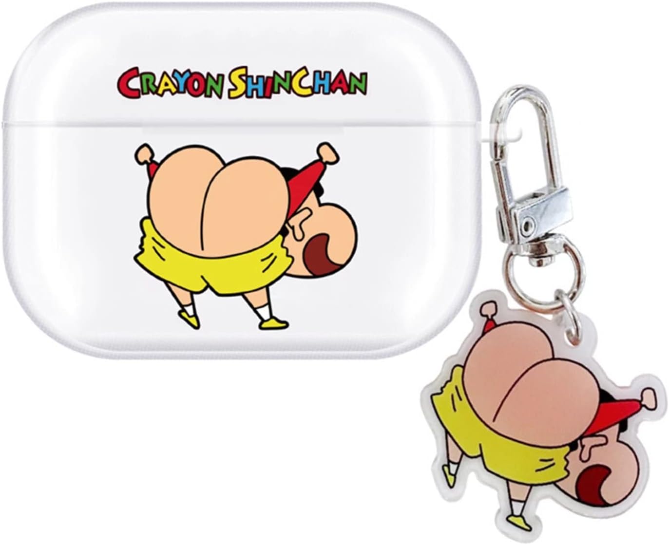 クレヨンしんちゃん Airpods Pro 用 ケース エアポッドプロ クリア 透明 保護カバー 人気 かわいい 保護ケース 収納ケース 友達 恋人 プレゼント 充電便利 保護 携帯便利 キズ防止 全面保護 脱着簡単 カラビナ キーチェーン付き スポーツ 紛失防止 Style2 100 本物保証