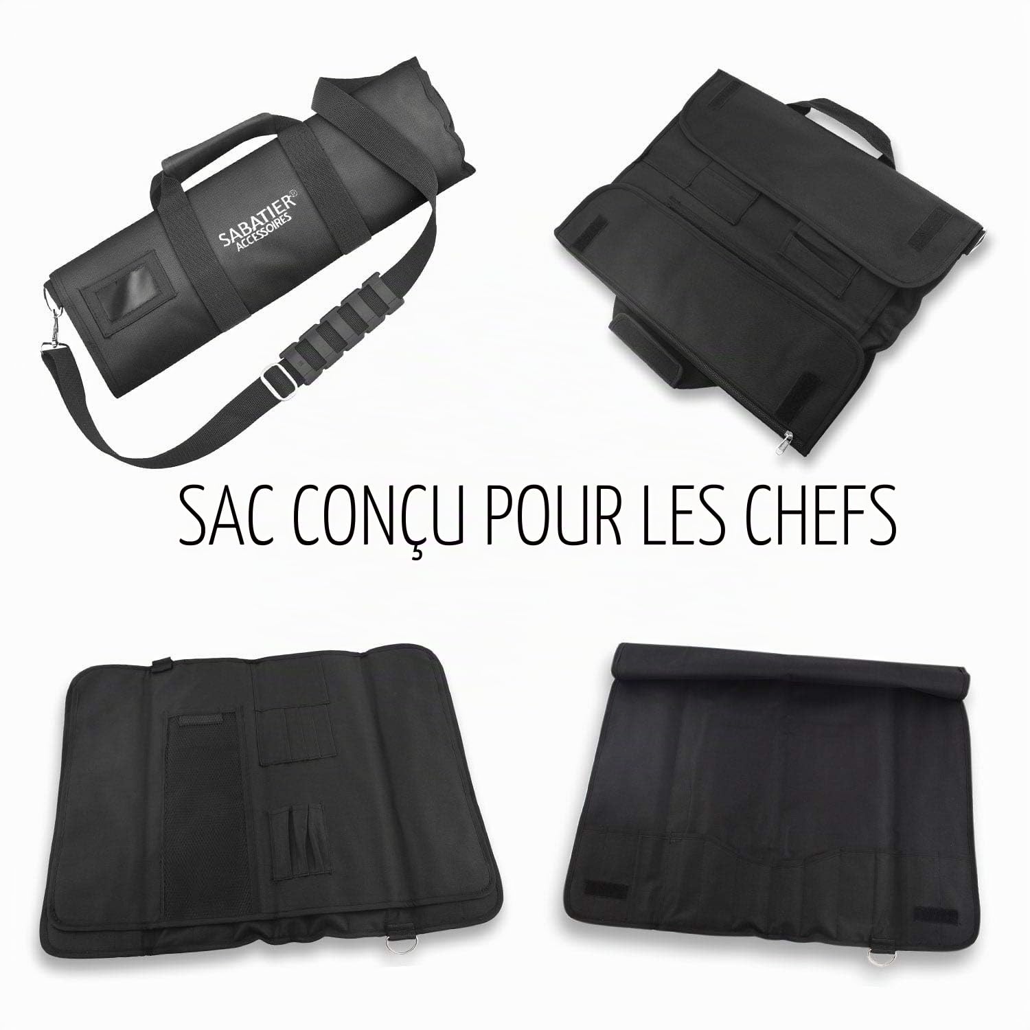 Sabatier Cuisine d'aujourd'hui - Mallette de cuisinier avec 8 couteaux de cuisine + 1 fusil à aiguiser - Fabriqué en France
