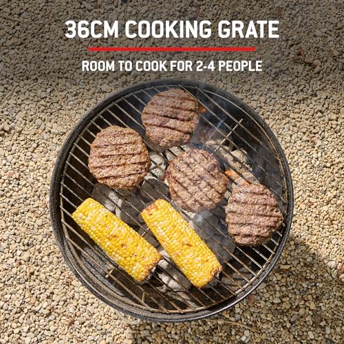 Weber Smokey Joe Premium Holzkohlegrill/Tragbares Design, Porzellanemaillierter Deckel und Kessel, 37 cm Grillfläche, Tuck-N-Carry-Griff, Rauchgrau 4