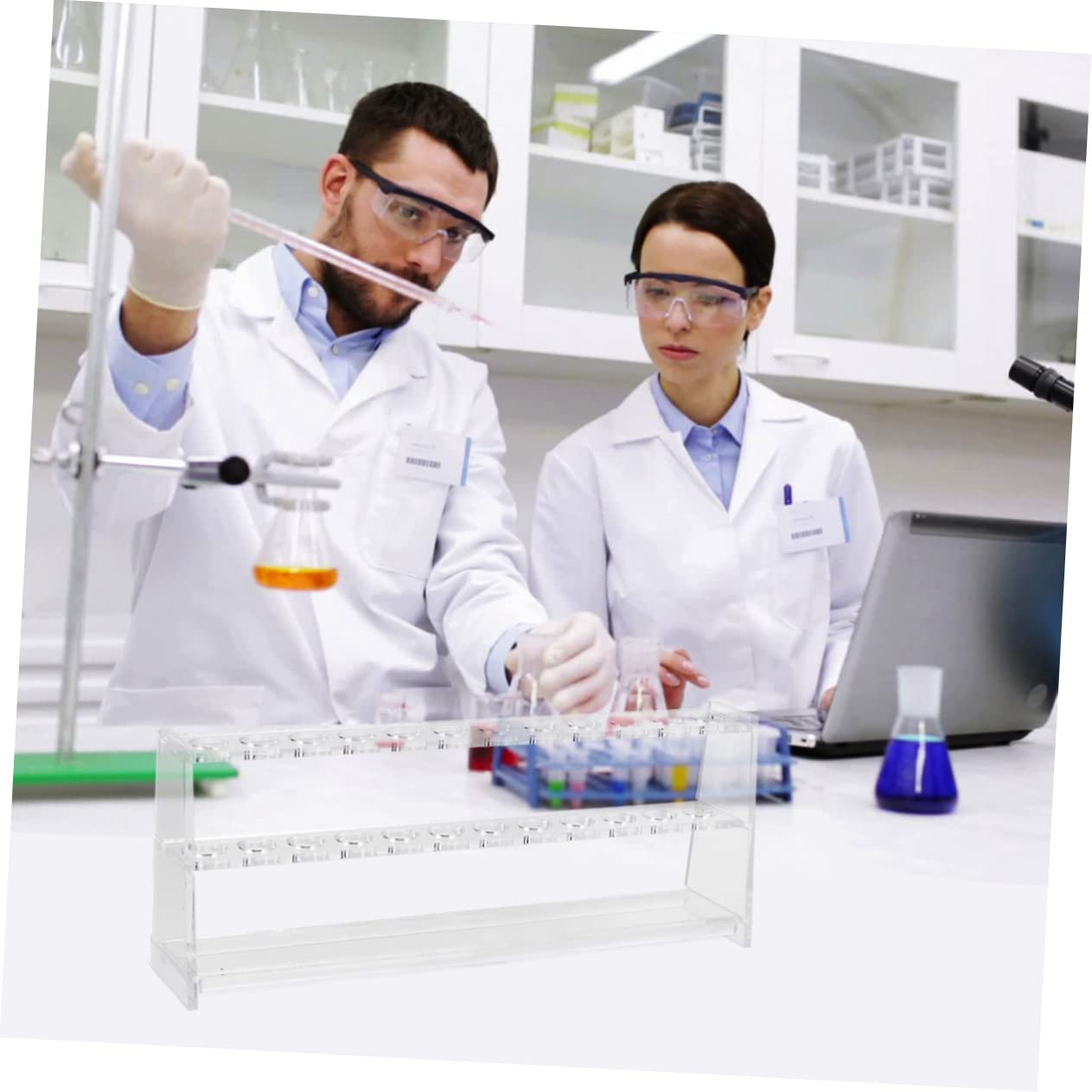 Ciieeo 2 Set per Provette Trasparente Design Smontabile per Laboratorio Scolastico Accessorio Pratico e Stabile per La Pulizia e Organizzazione