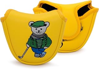 Montela Golf Putter Cover Bear Mallet Putter Covers Golf Club Head Covers Putter Headcover for Mallet Leather Golf Mallet Putter Headcovers with Magnetic for Taylormade Odyssey Scotty Cameron Ping
