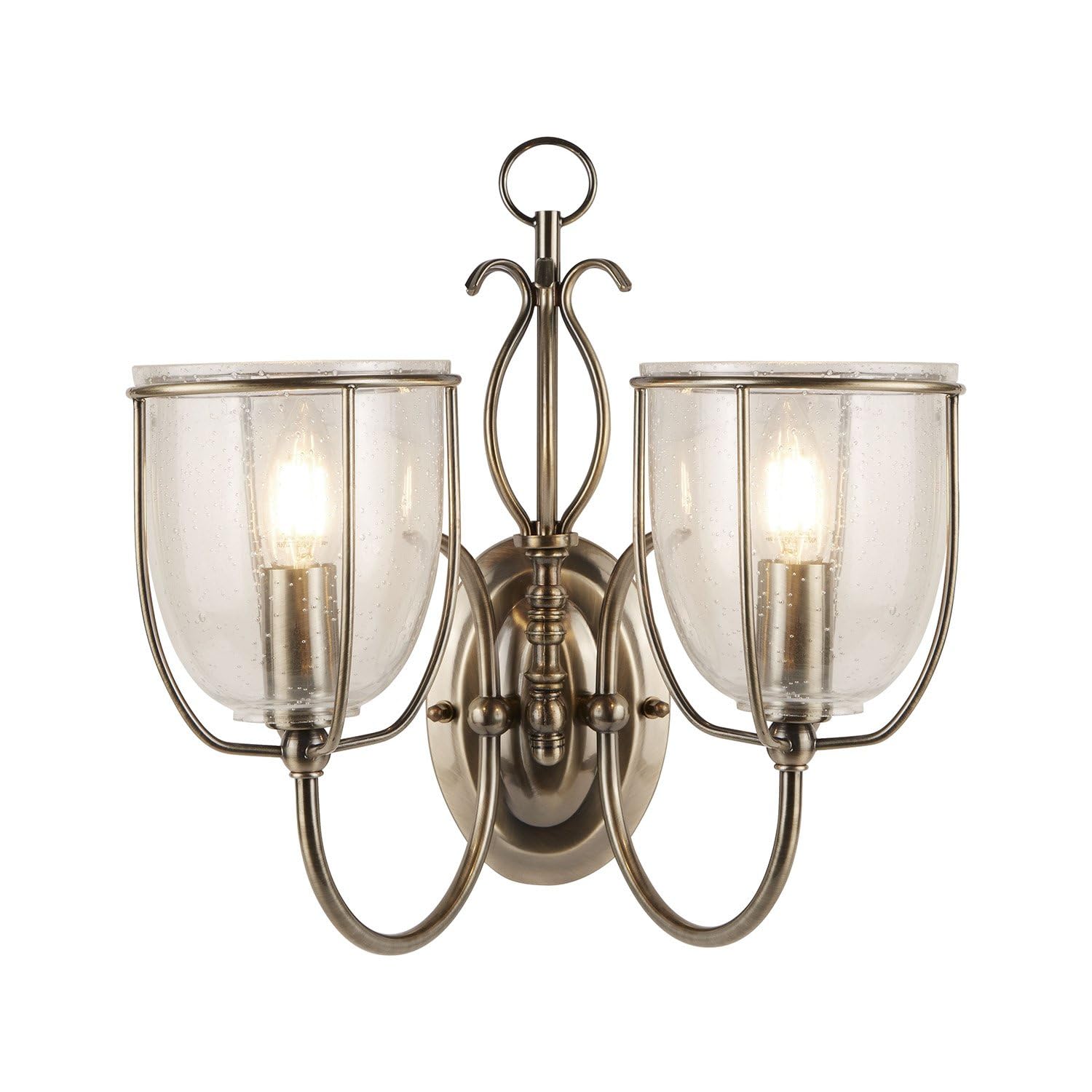 Searchlight Antique Brass 6352-2Ab Silhouette 2 Light Wall Light