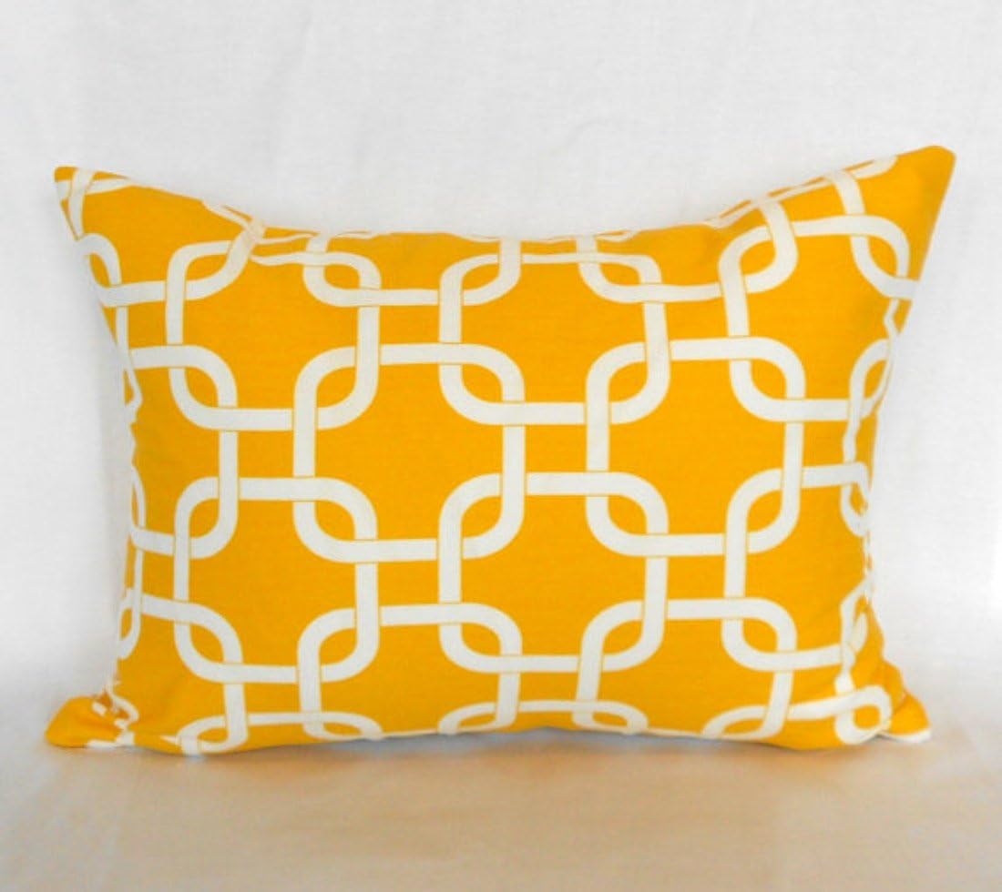 Lumbar Pillow Premier Prints Yellow And White Insert