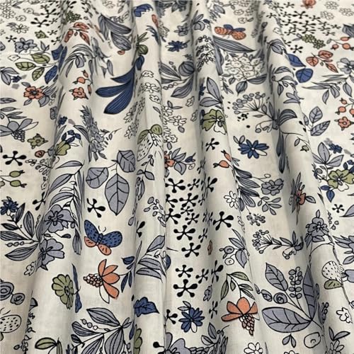 Popeline de coton imprimé fleurs de qualité 40S pour couture haut de gamme en 145x300cm