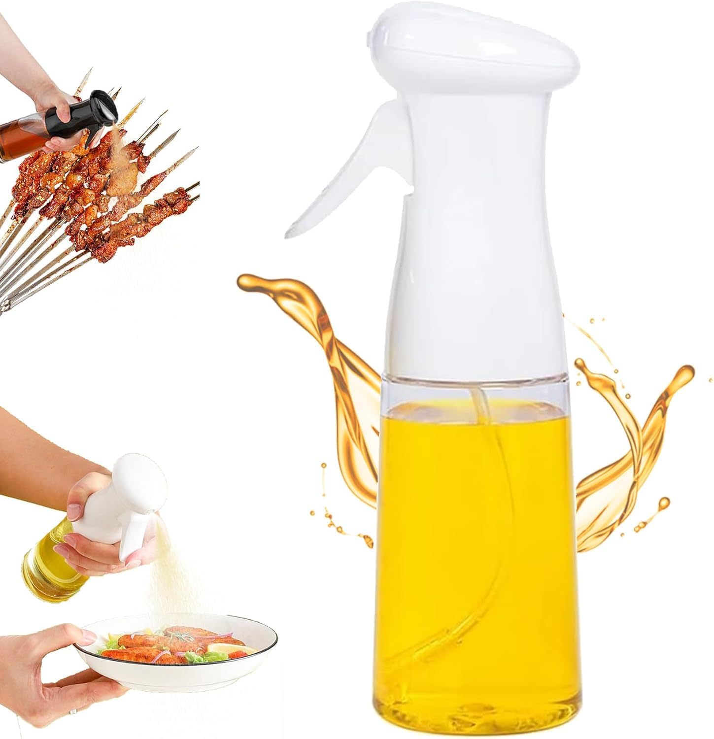 Kitchen BBQ Baking 0il Spray Bottle, Oil Sprayer for Cooking,Continuous Spray Mister Non clogging, Air Fryer Oil Dispenser for Salad, BBQ, Baking (white) Kitchen BBQ Baking 0il Spray Bottle, Oil Sprayer for Cooking,Continuous Spray Mister Non clogging, Air Fryer Oil Dispenser for Salad, BBQ, Baking (white)