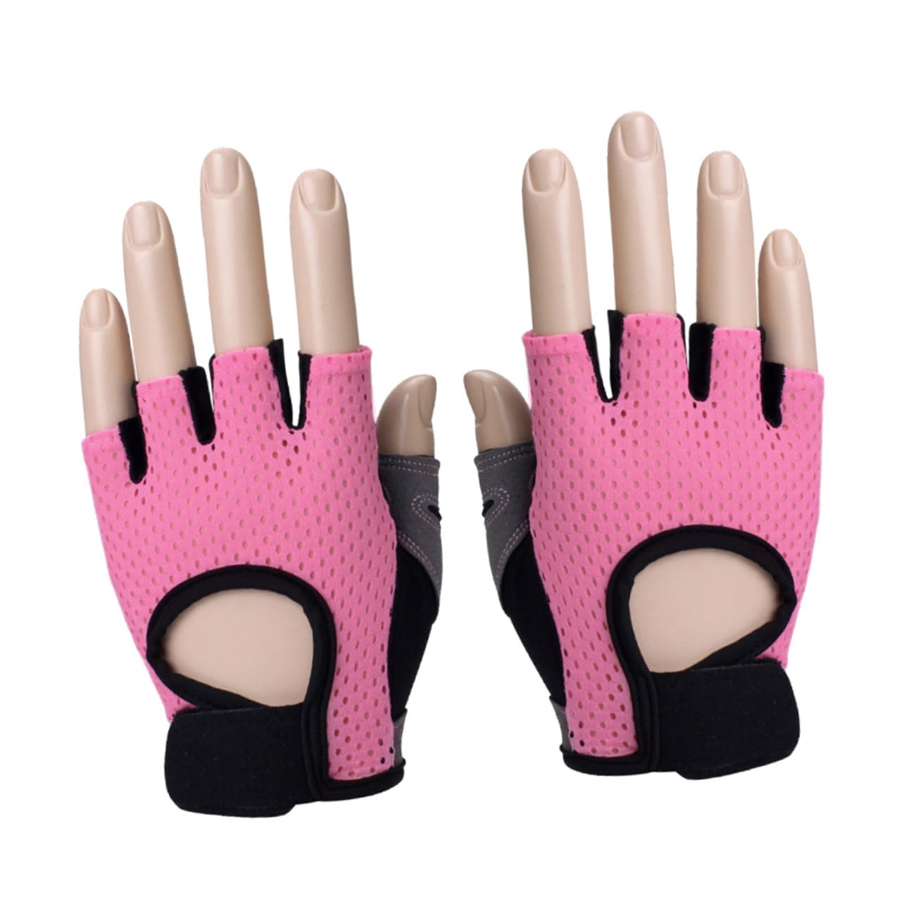 Yardwe 2 Pezzi Equitazione Sedile Passeggero Pad Guanti Bodybuilding Guanti Bici Allenamento Mezze Dita Trapunta Stencil Imbottiti Di Palma Da Allenamento Per