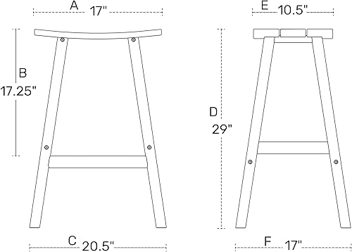 Miniatura 3 de WO Home Furniture - Taburete de sillín de 29 pulgadas Adirondack HDPE sin respaldo para patio, cocina, bar (negro)