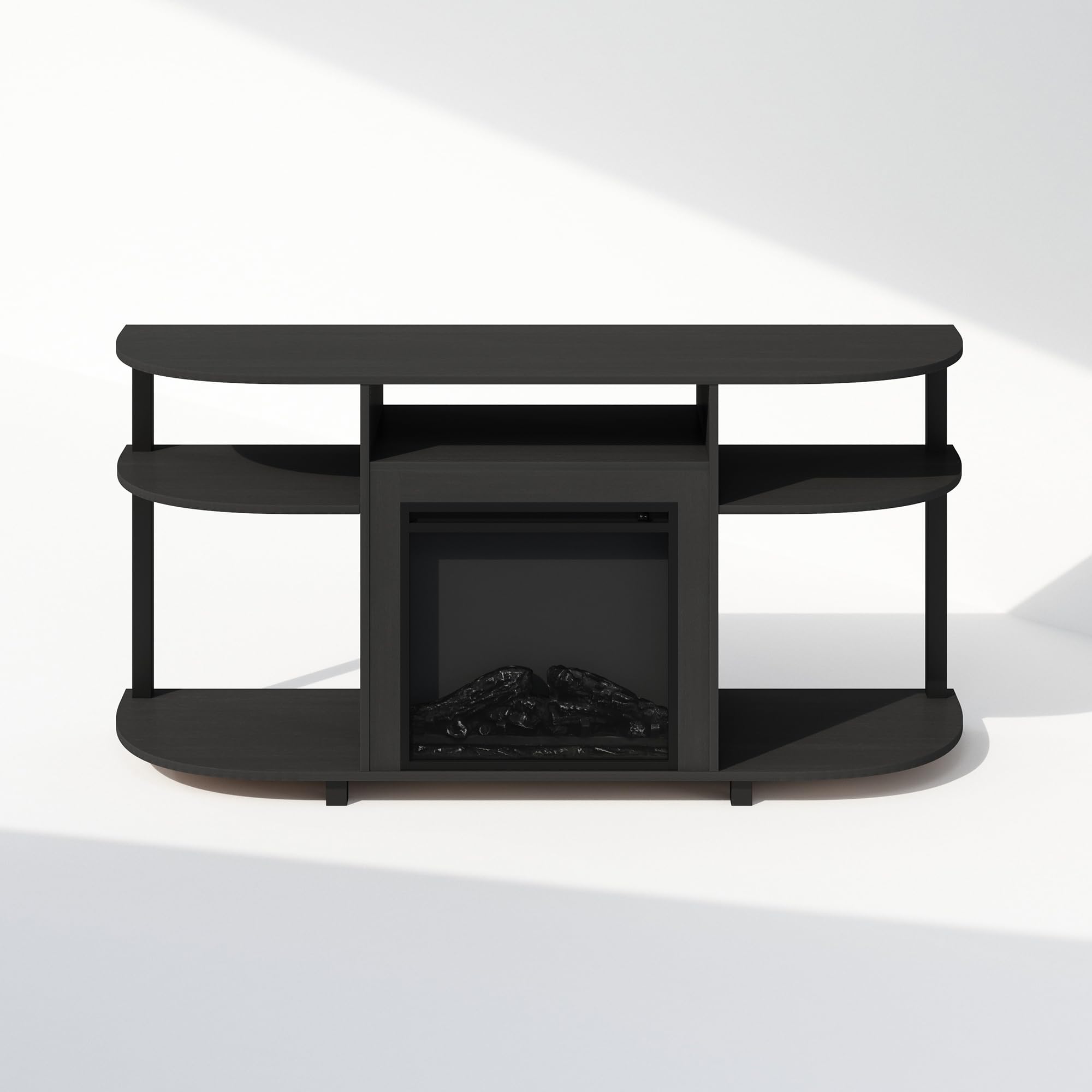 洋楽 Flat Lyne Entertainment Presents Amazon.com: Furinno Jensen Fireplace TV Stand, NO Heat Decorative