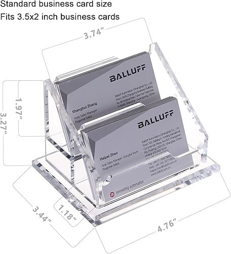Miniatura 7 de Soporte para tarjetas de visita para escritorio, soporte de exhibición de tarjetas de visita de acrílico transparente, pantalla horizontal para