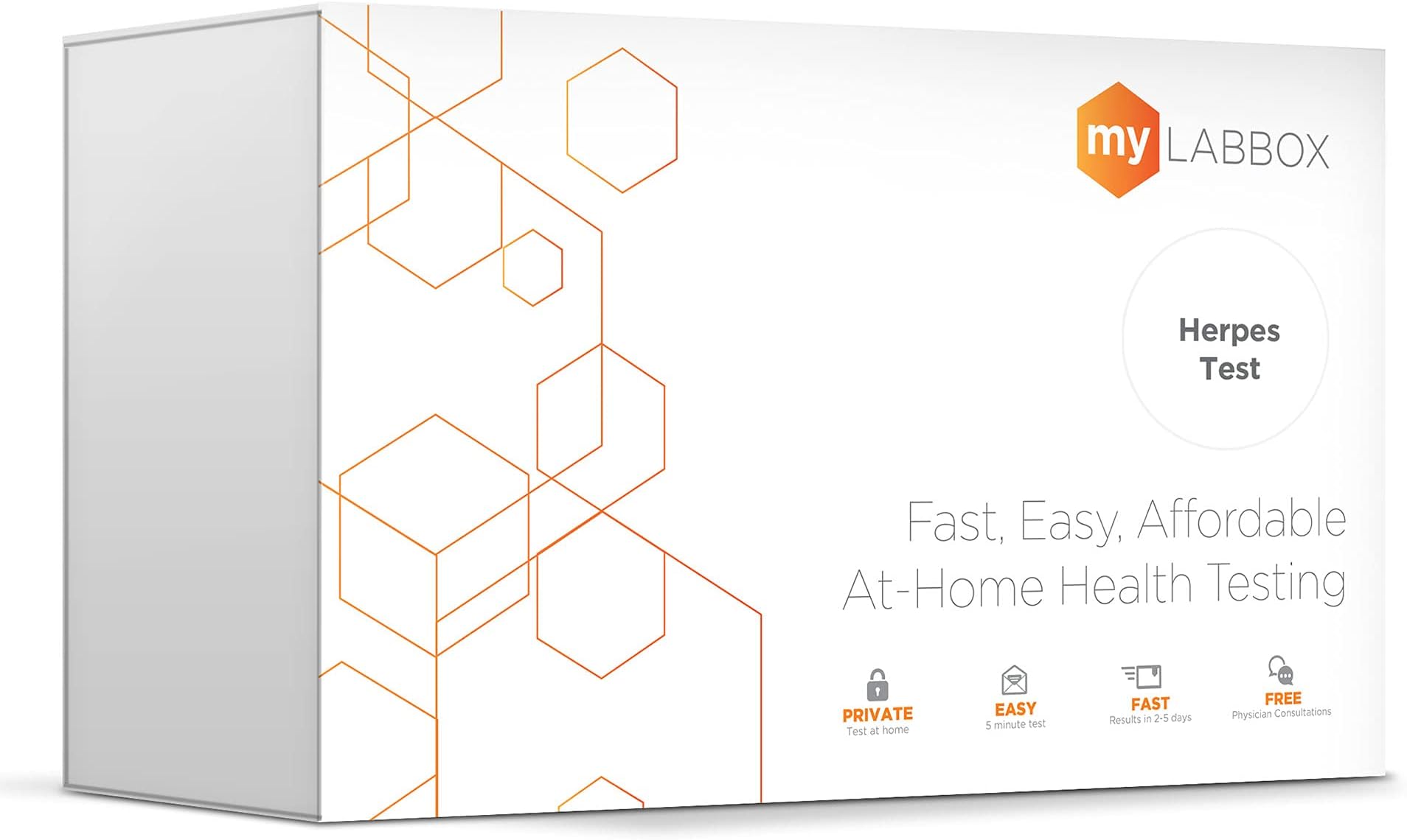 myLAB Box - Home STD Test for Men, Easy Test Kit for Male Genital Herpes, at Home STD Testing for Men, 4 Panels (Not Available in NY)