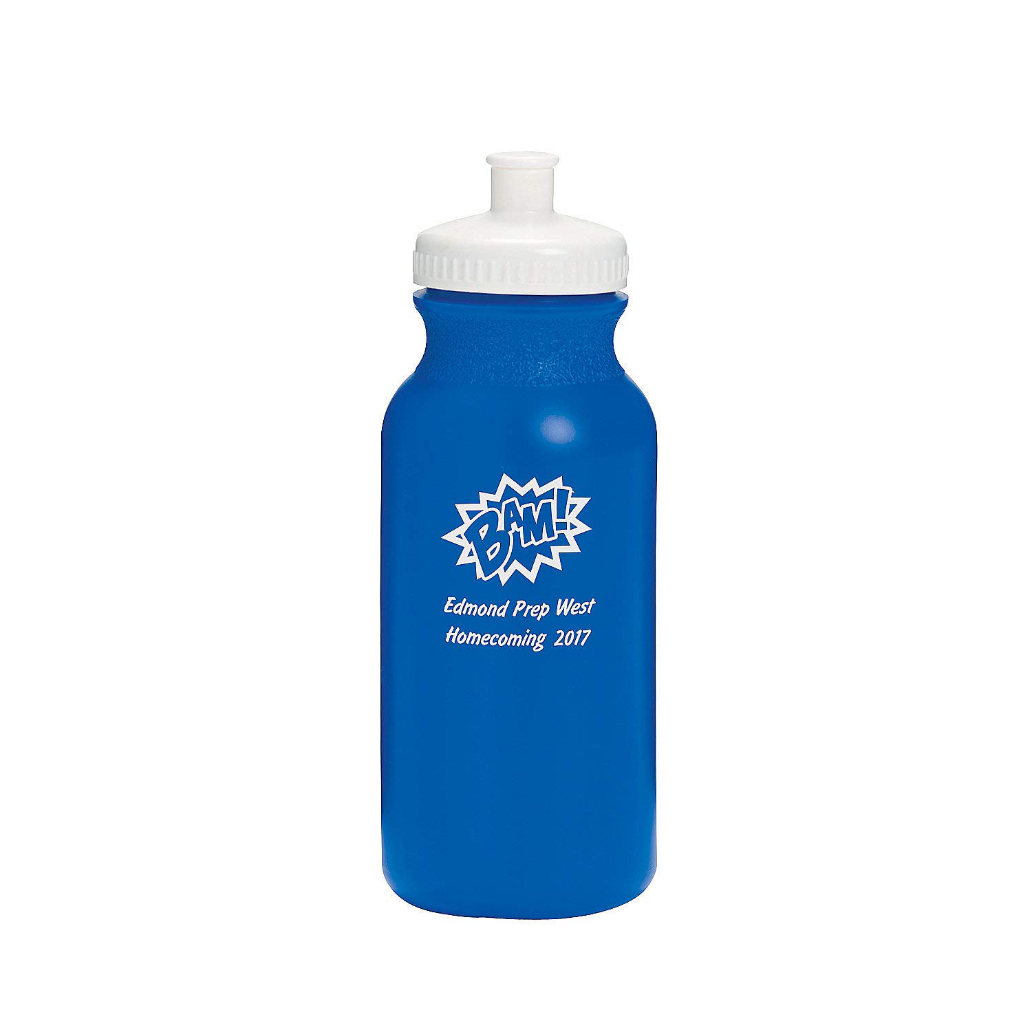 Fun Express Opaque Blue Superhero Personalized Plastic Water Bottles - Party Supplies - 50 Pieces
