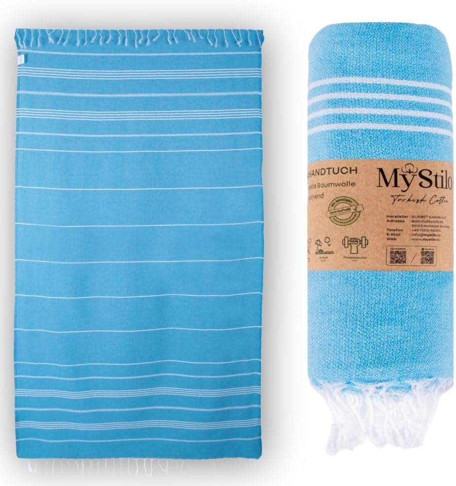 XXL Sauna Towel, Hammam Towel, Large, Soft Bath Towel, 100 x 200 cm, Quick-Drying, Premium Beach Towel, Towel for Men, Women, Yoga and Fitness (Light Turquoise)