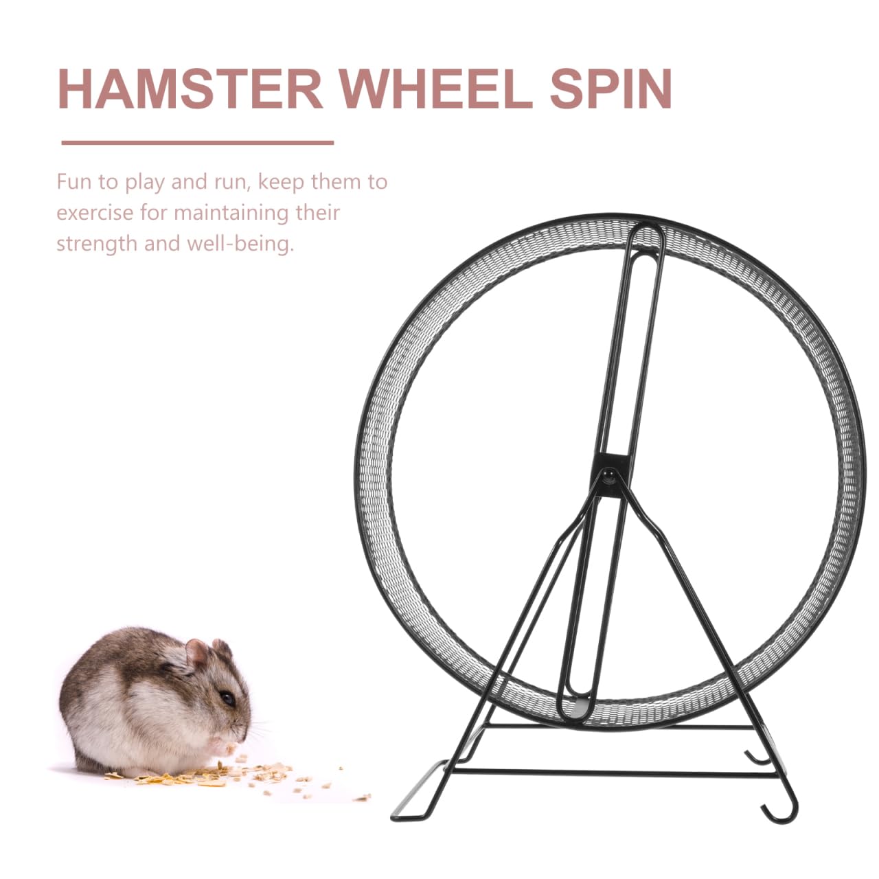 Totority Hamsterlaufrad mit Halterung, Leises Laufrad 37,5 x 32 x 18,5 cm | Großes Rennrad für Hamster Goldhamster Igel Eichhörnchen, Schraubbefestigung für Käfig, Nachtlauf Spielzeug