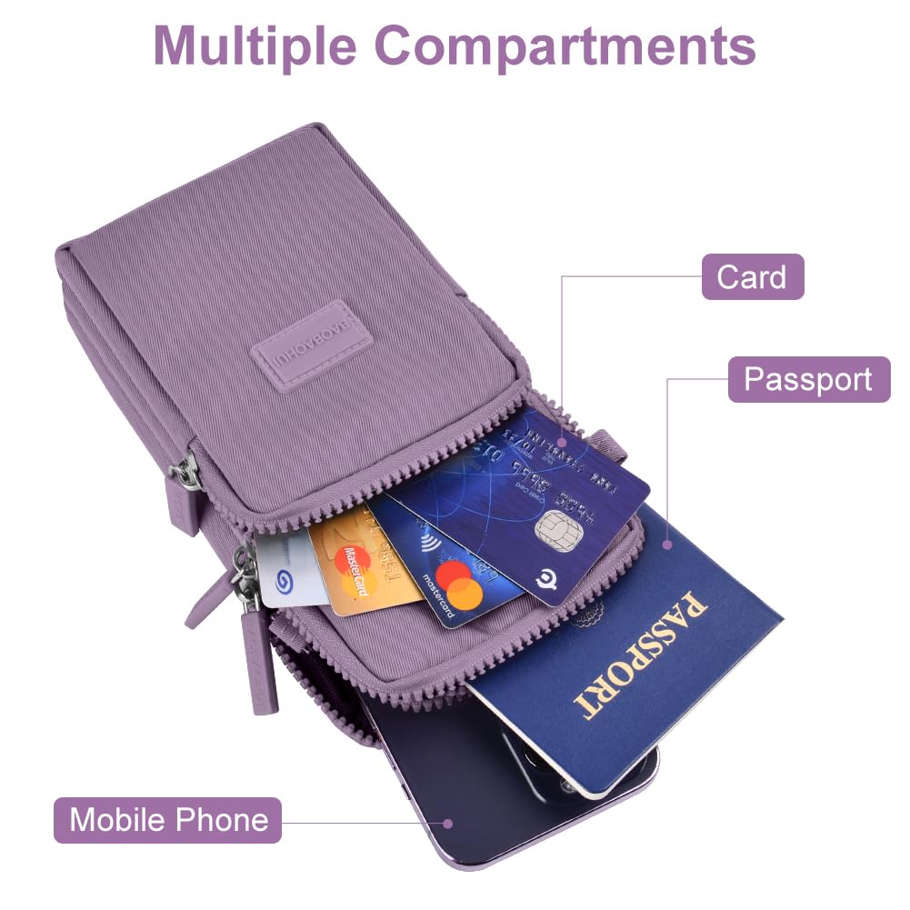 Aucuu Borsa a Tracolla da Donna in Nylon, Mini Borsa a Tracolla con Cinghie Regolabili Staccabili, Fascia da Braccio per Cellulare con Porta Cuffie per Cellulari Sotto i 7"