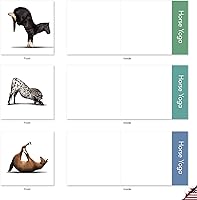 Vista 4 de The Best Card Company - 10 tarjetas de notas de yoga en blanco (4 x 5.12 pulgadas) - Tarjetas de notas en caja con sobres, tarjetas de animales