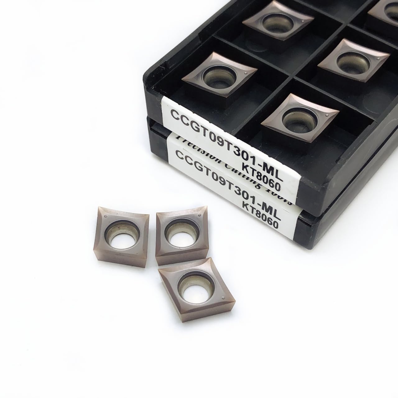 10pcs CCGT09T302 CCGT09T301 CCGT09T304-ML KT8060 CNC Carbide Insert Indexable Lathe Milling Inserts Cutting Tools for Steel and Stainless Steel(CCGT09T301-ML KT8060)
